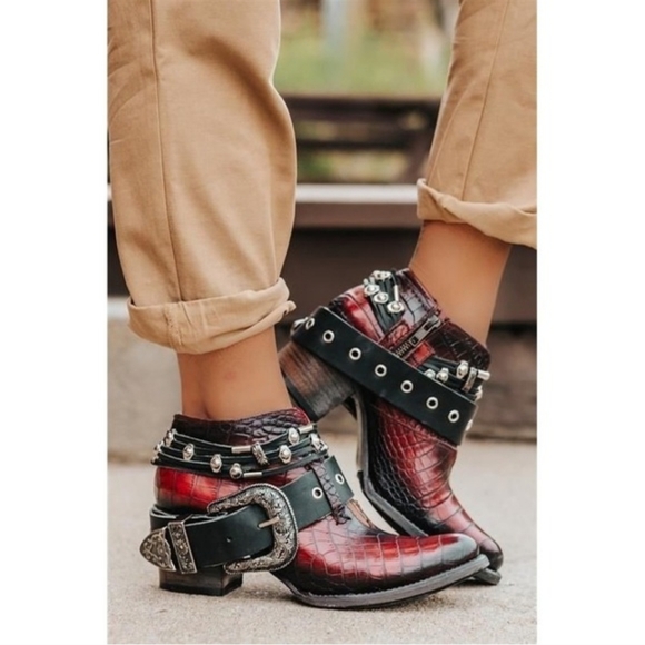 Freebird By Steven Freebird Red Saloon Shoes Booties - Picture 14 of 14
